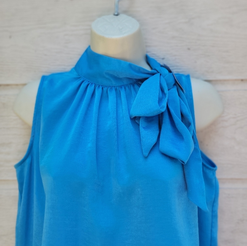 Worthington women blouse size S Color blithe blue - Picture 6 of 8